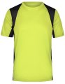 Heren Sportshirts James & Nicholson JN306 fluo yellow-black